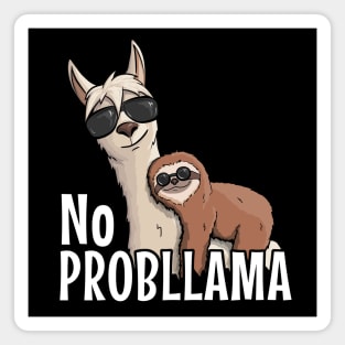 Sloth Riding Llama No ProbLLama Magnet